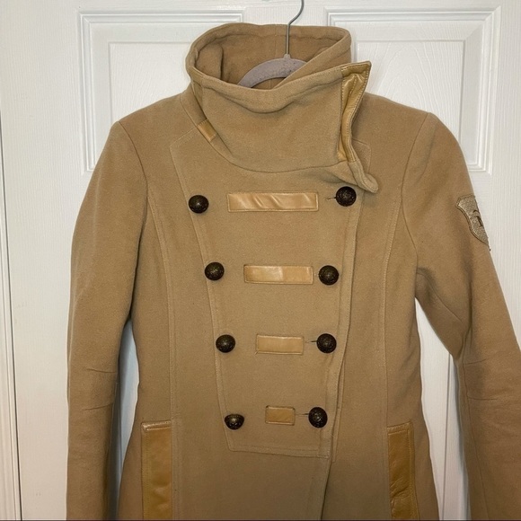 MACKAGE Wool Cashmere Camel Double Breasted Long Coat Jacket Made in Canada S - Picture 7 of 13